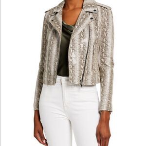 NWT L’AGENCE Python Leather Moto Jacket
